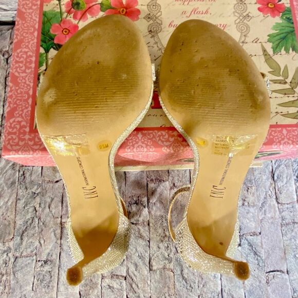 INC International Concepts Sparkly Strappy Stiletto Heels Womens Size 9.5 - Picture 9 of 10